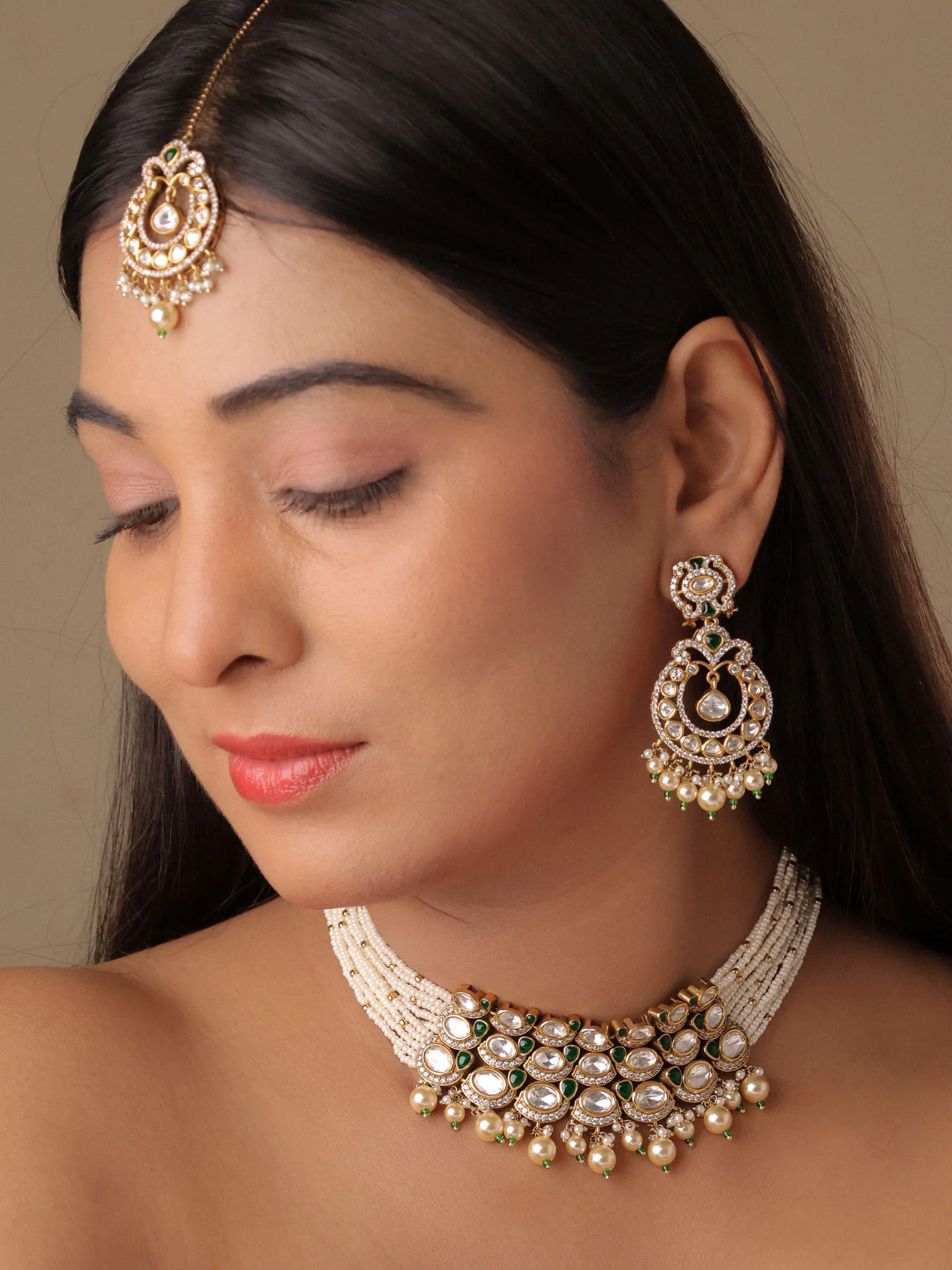 Zaraani Polki Pearl Choker - Image 5