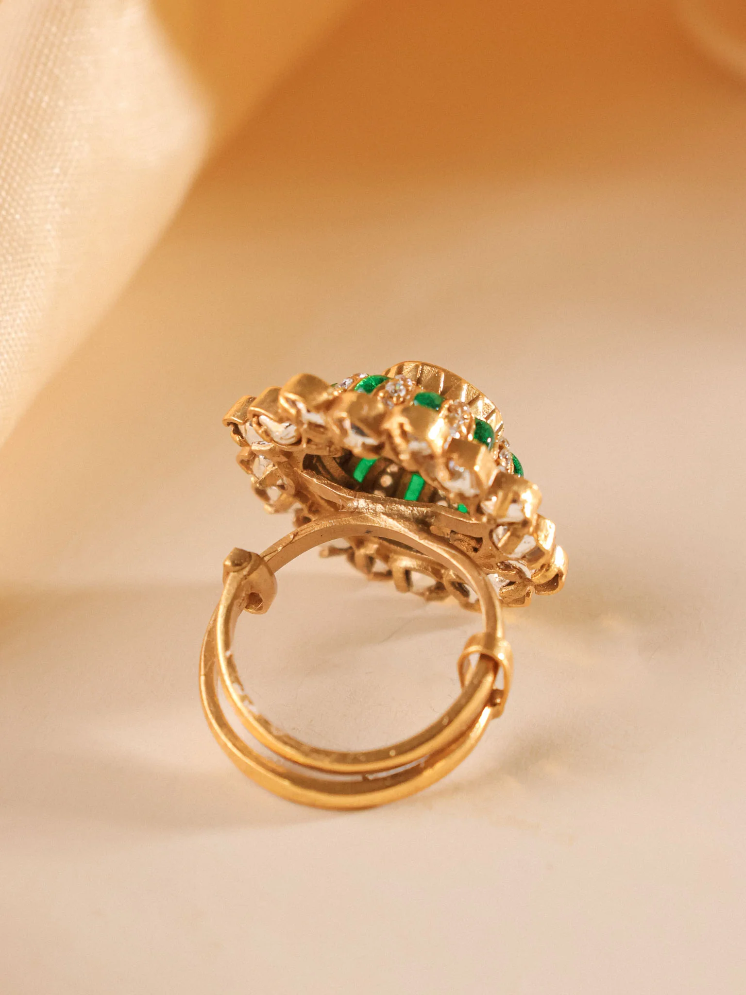 Zaria Navratna Polki Cocktail Ring - Image 3