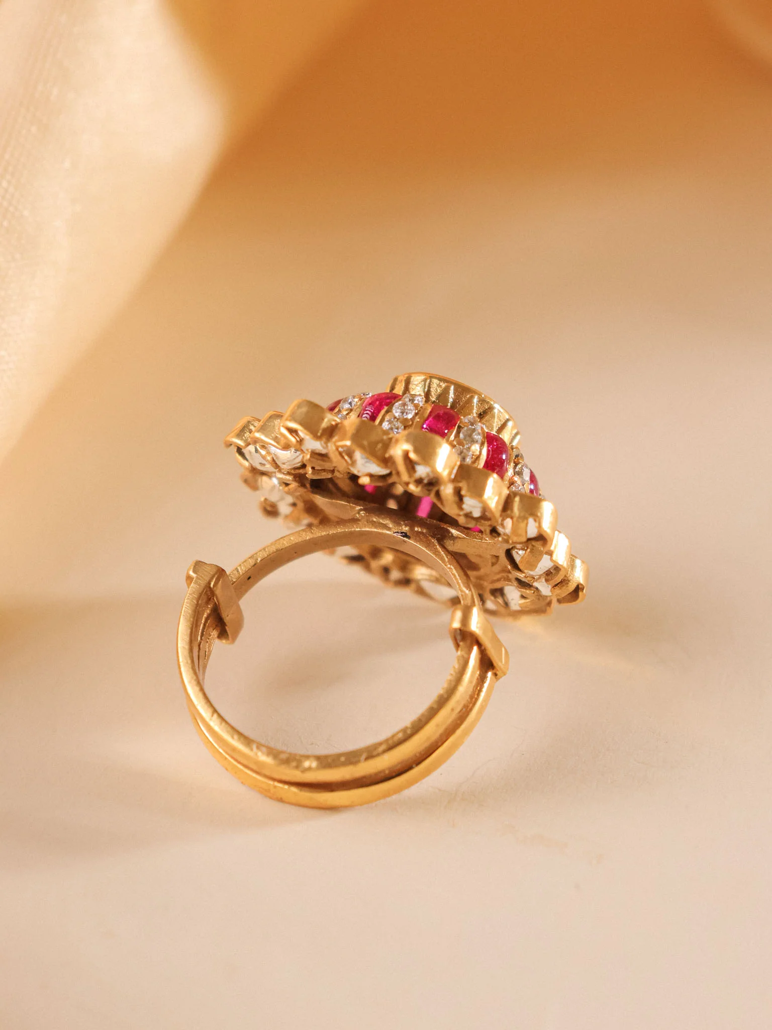 Zaria Navratna Polki Cocktail Ring - Image 6