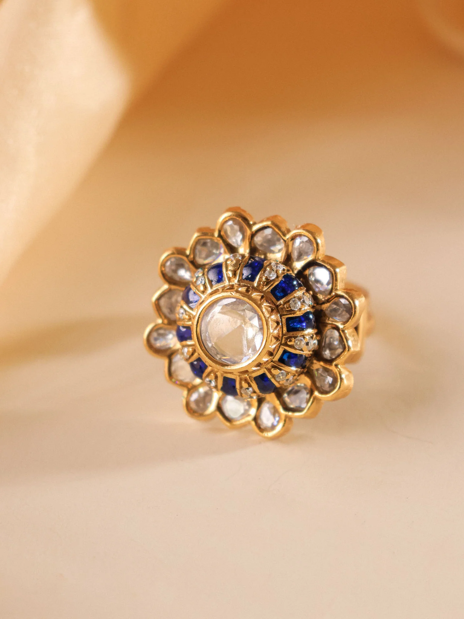 Zaria Navratna Polki Cocktail Ring - Image 8