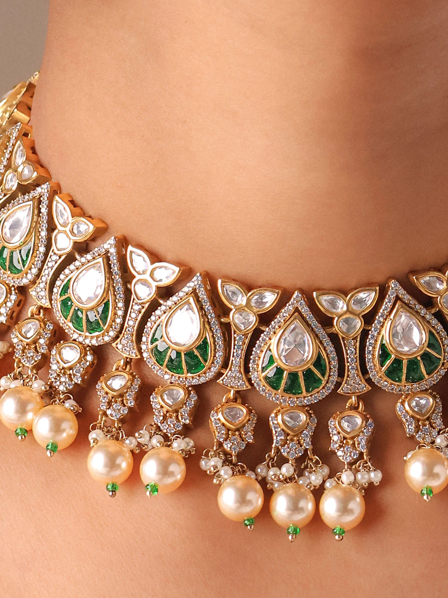 Zariah Noor Choker Set with Earrings & Maangtika - Image 3
