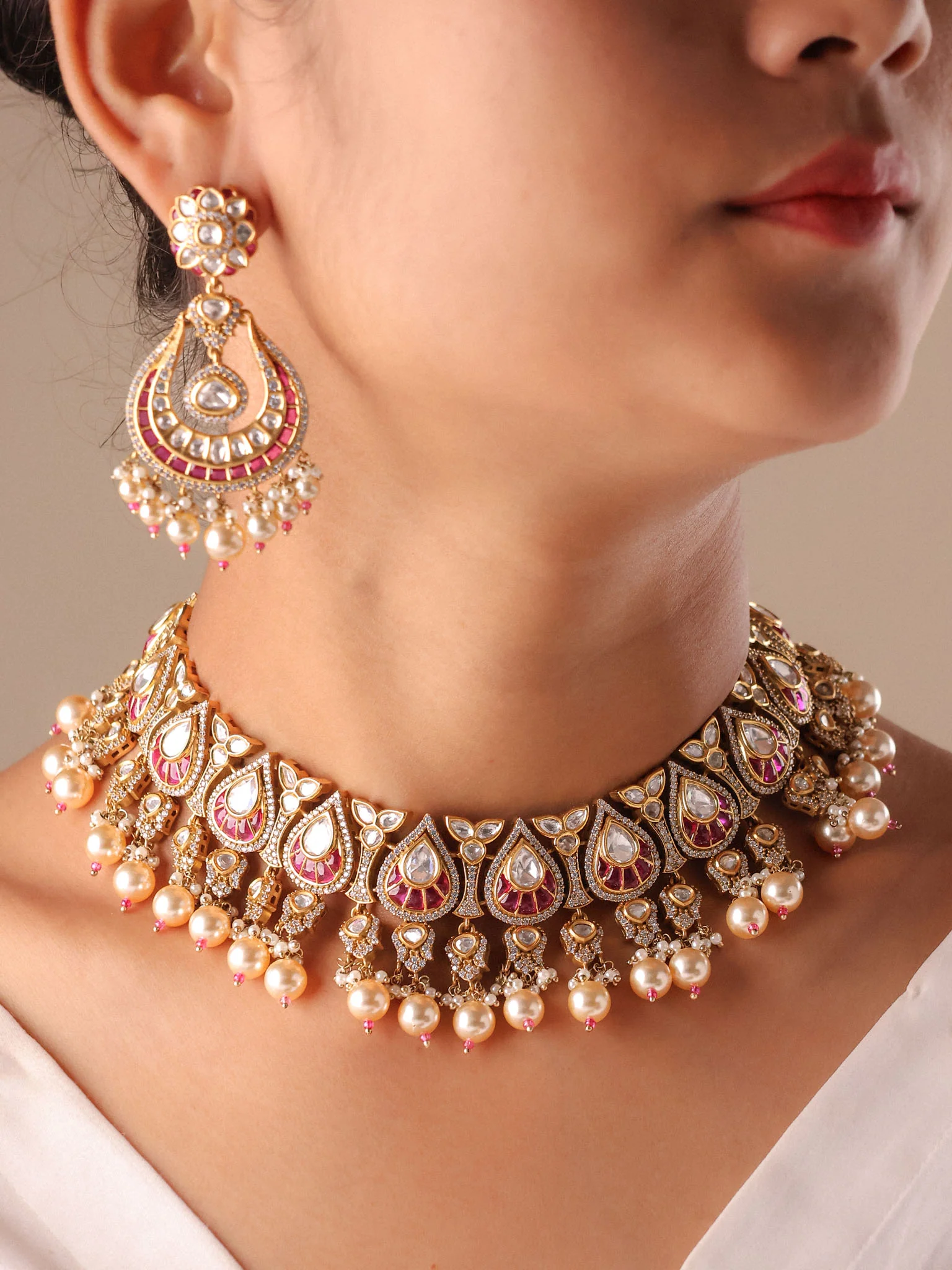 Zariah Noor Choker Set with Earrings & Maangtika - Image 5
