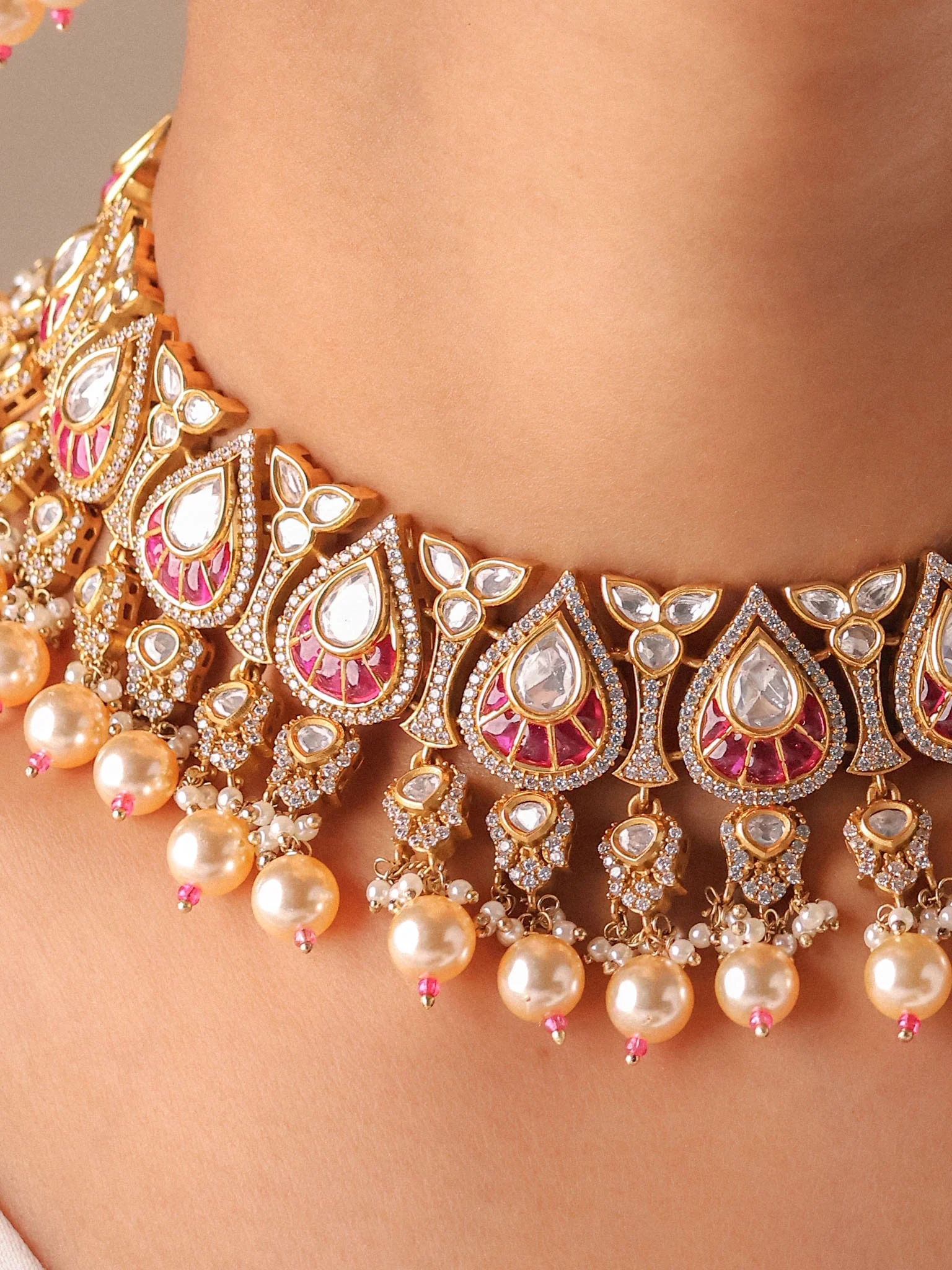 Zariah Noor Choker Set with Earrings & Maangtika - Image 6