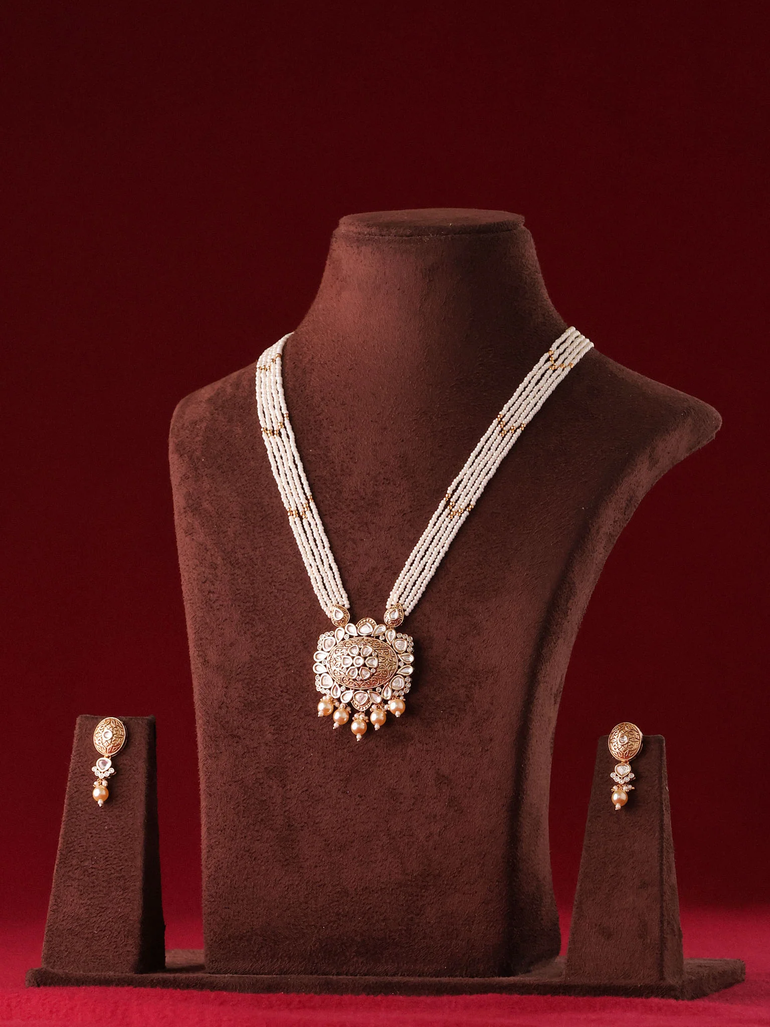 Zarina Ivory Polki Necklace Set