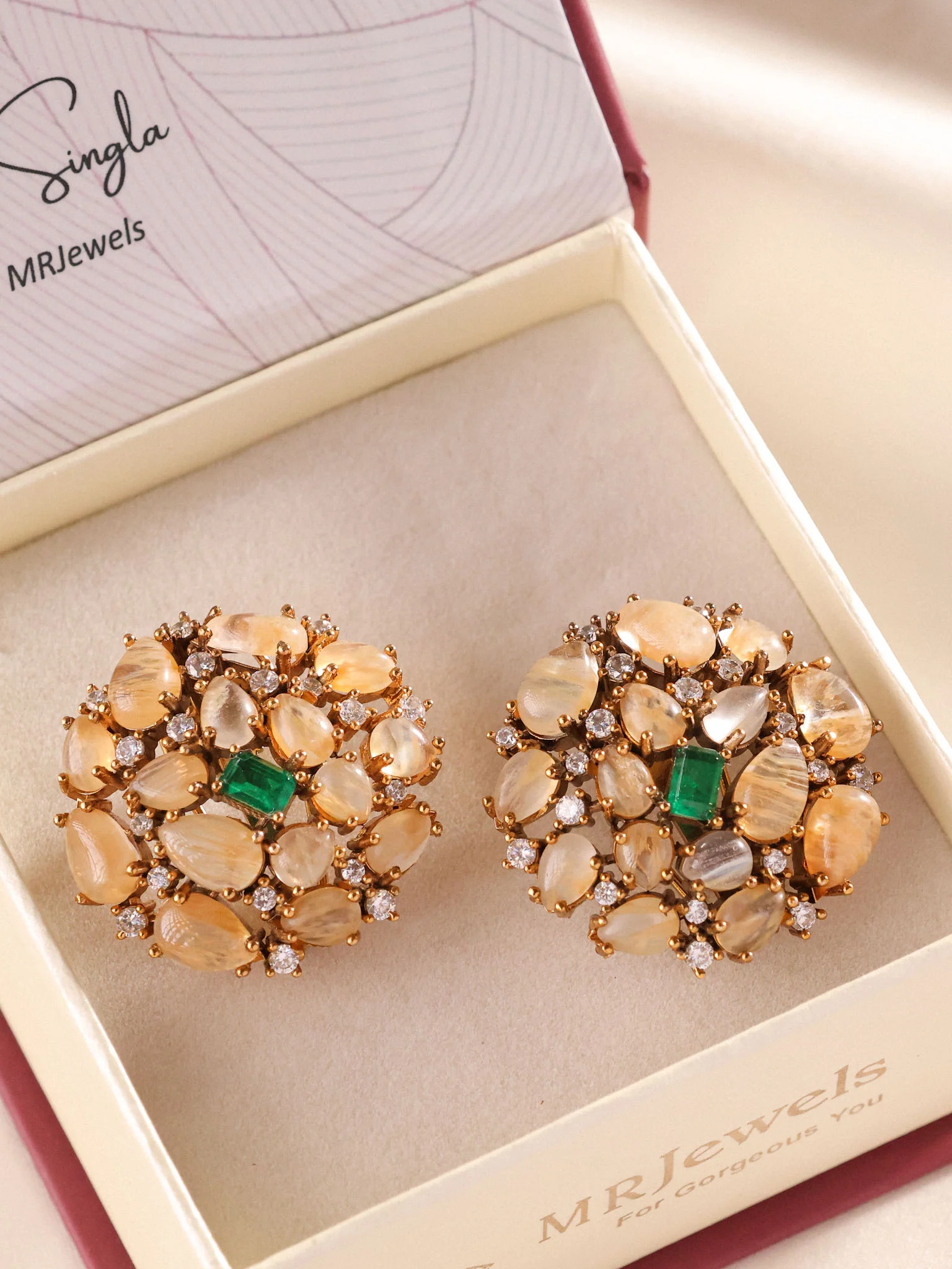 Zarina Stone Cluster Studs