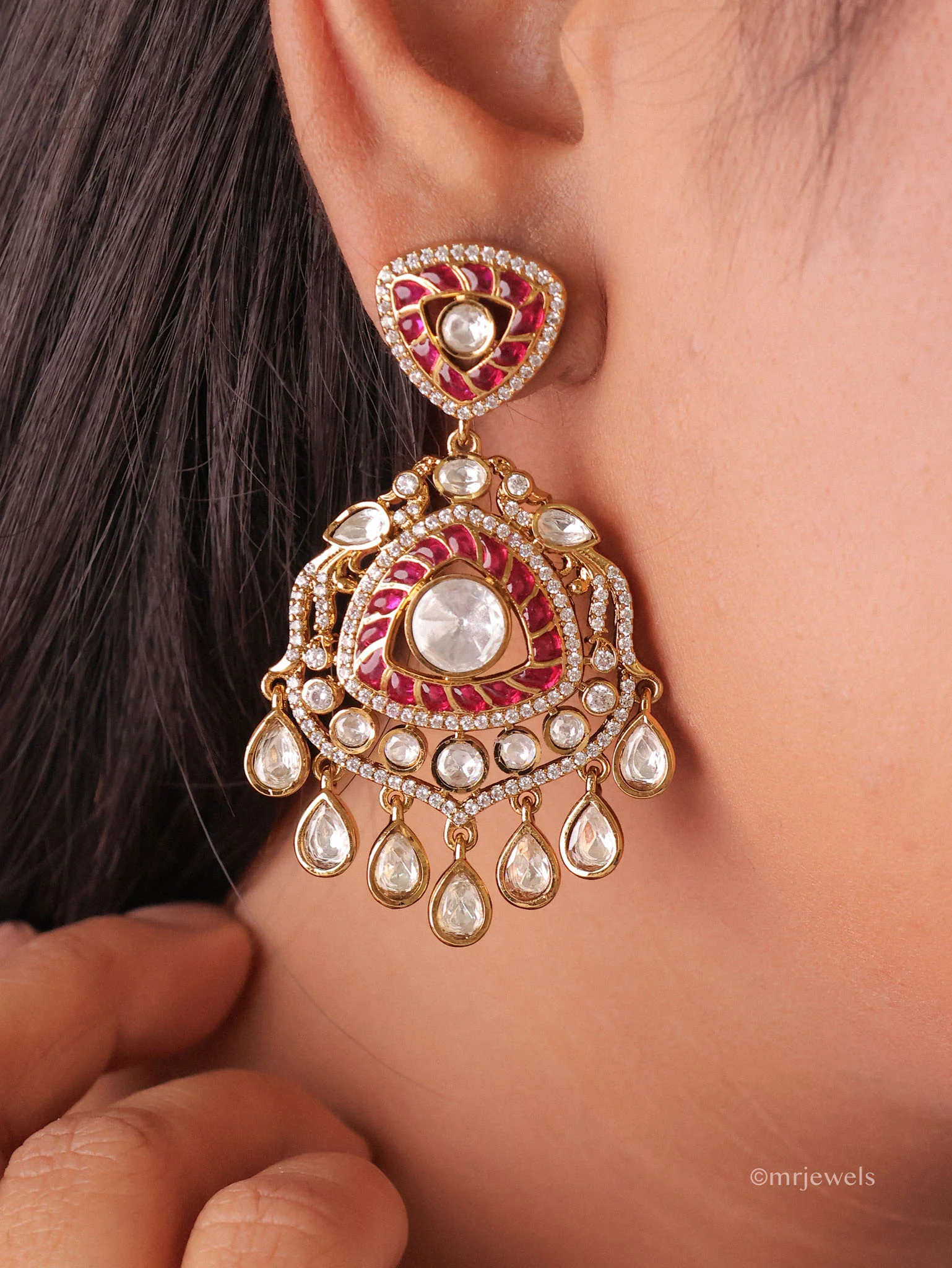 Zariya Statement Polki Gulbandh Necklace - Image 3