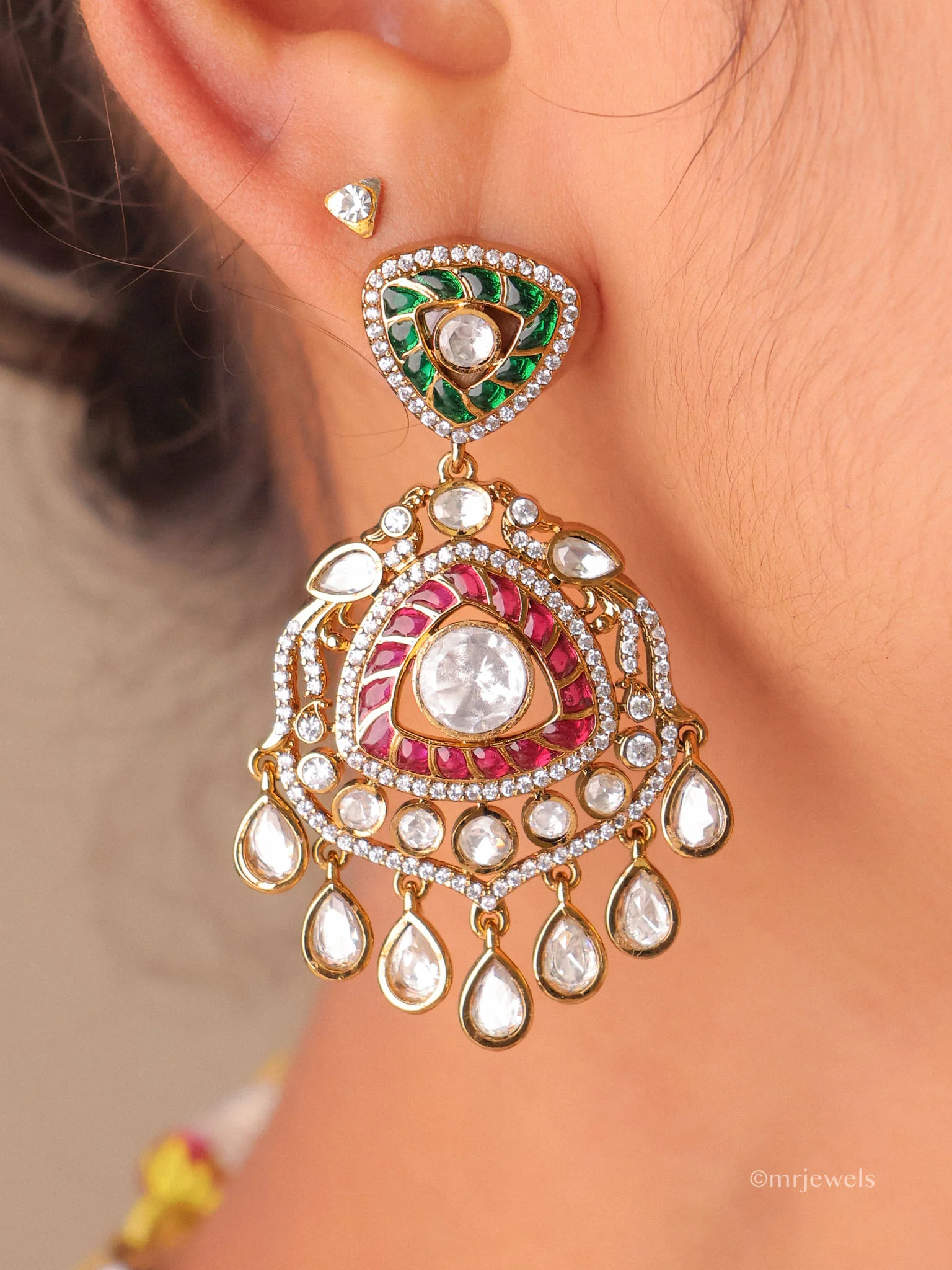 Zariya Statement Polki Gulbandh Necklace - Image 7