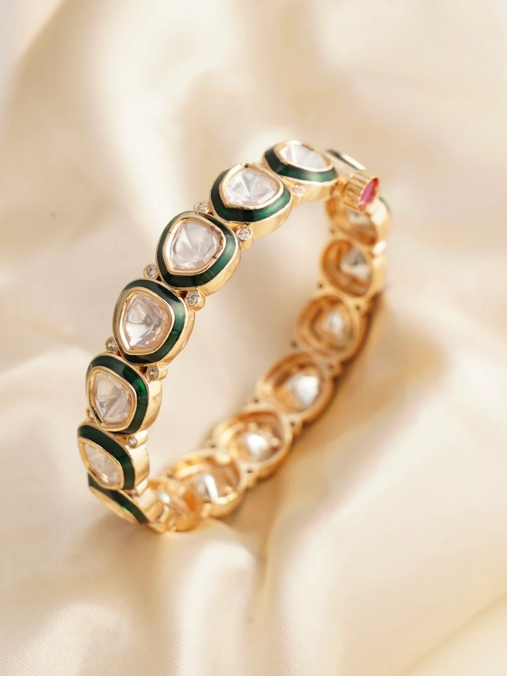 Zarreen Kundan Polki Bangle  Kada- Openable