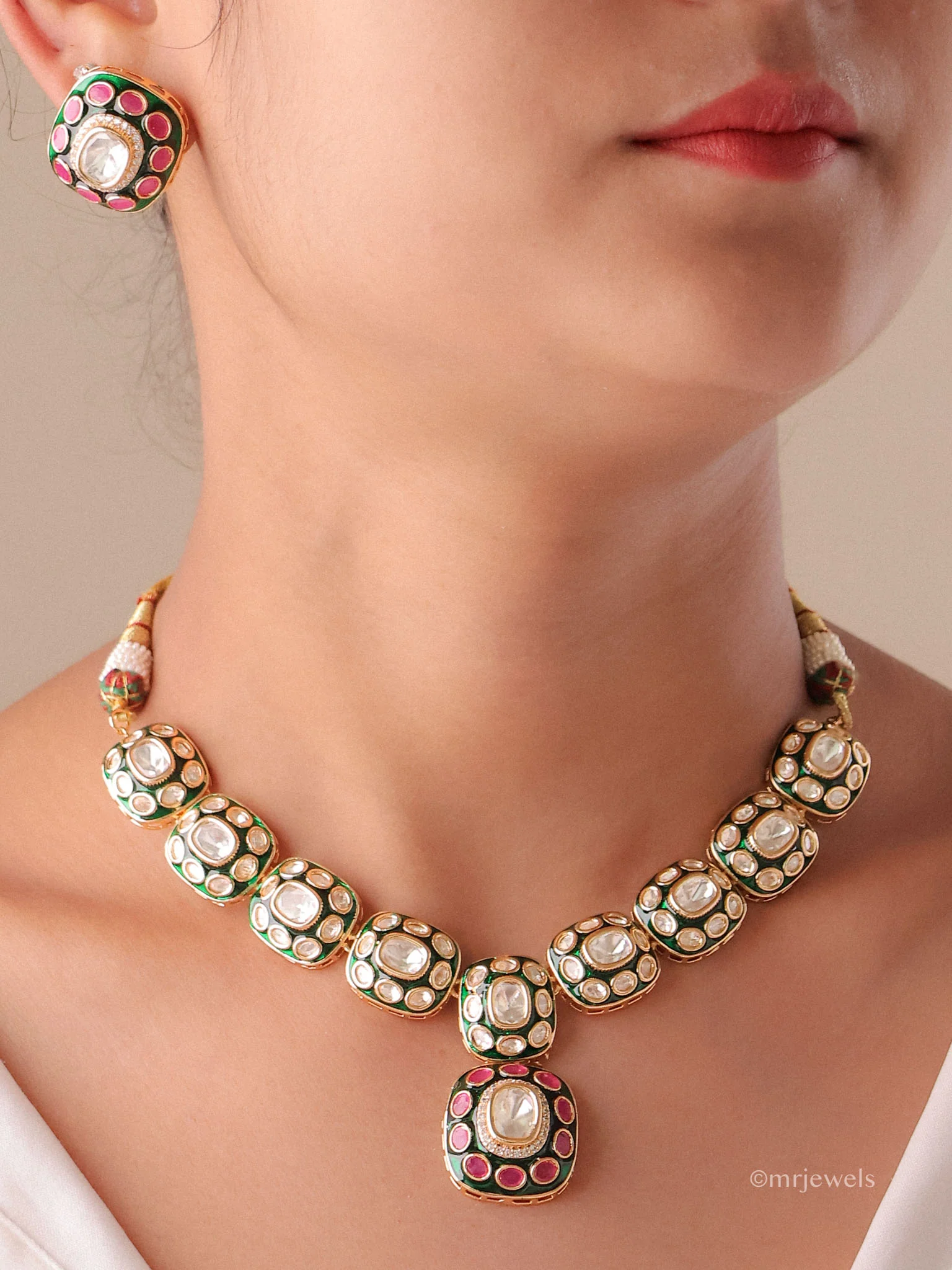 Zarvaya Polki Meenakari Necklace Set