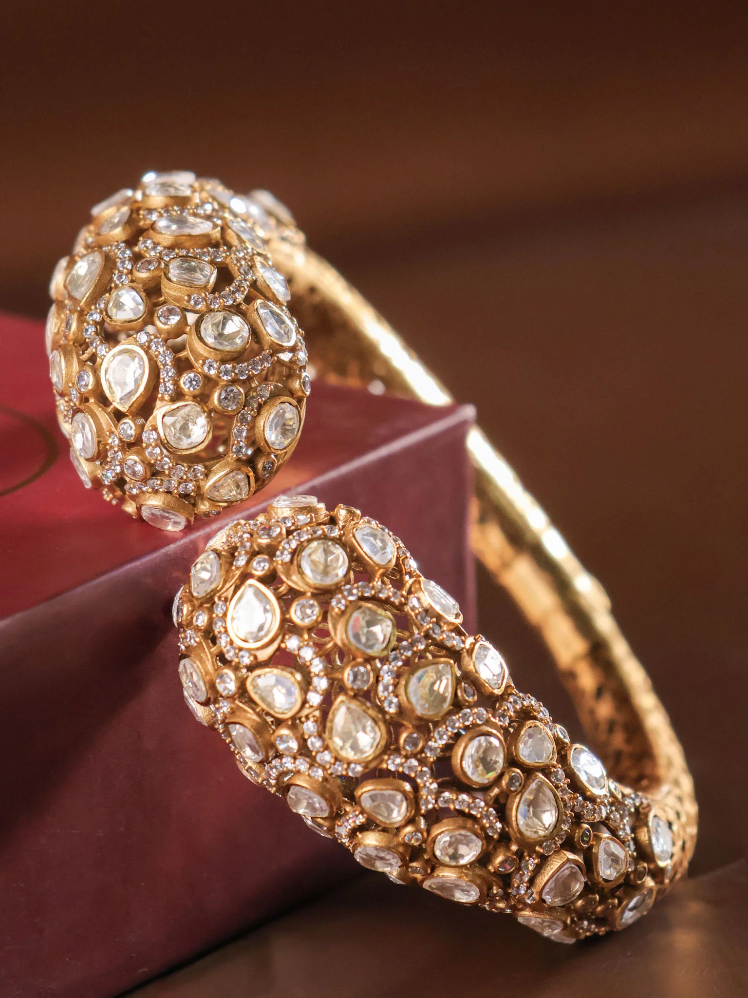 Zarvika Moissanite Kundan Openable Kada - Image 2