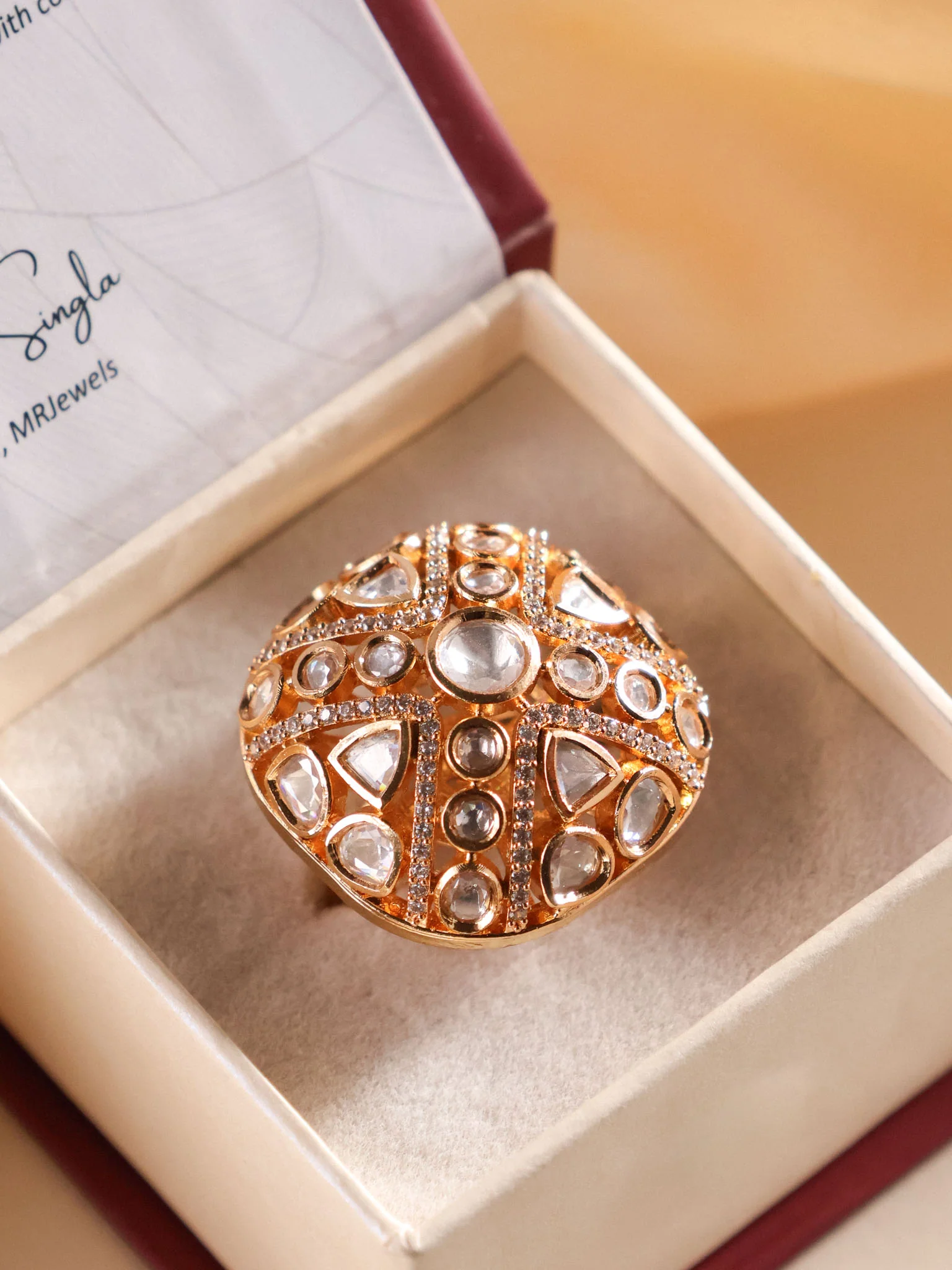 Zeenat Riwaayat Polki Statement Ring