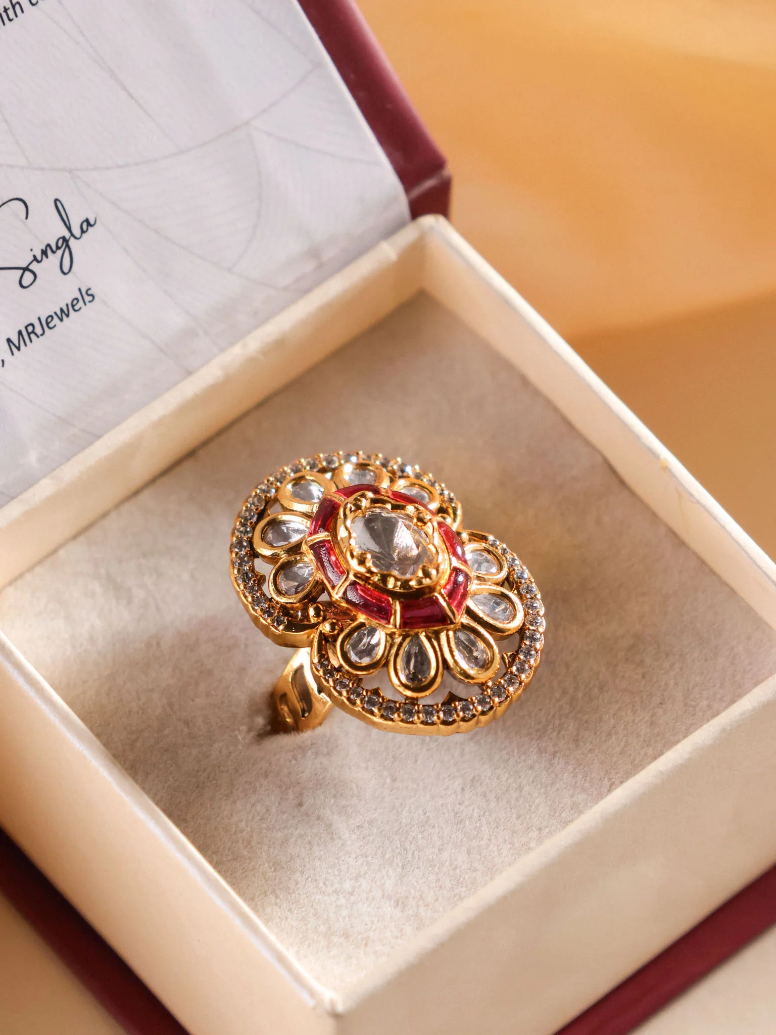 Zehra Antique Polki Cocktail Ring
