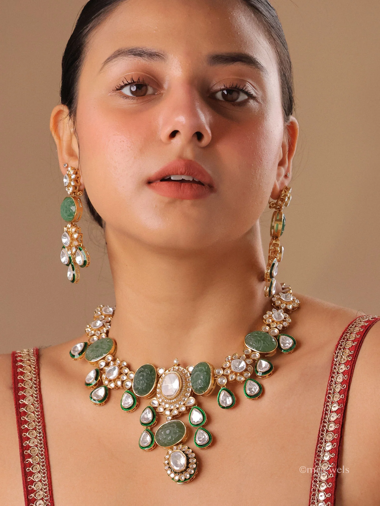 Zehra Jade Polki Choker Set