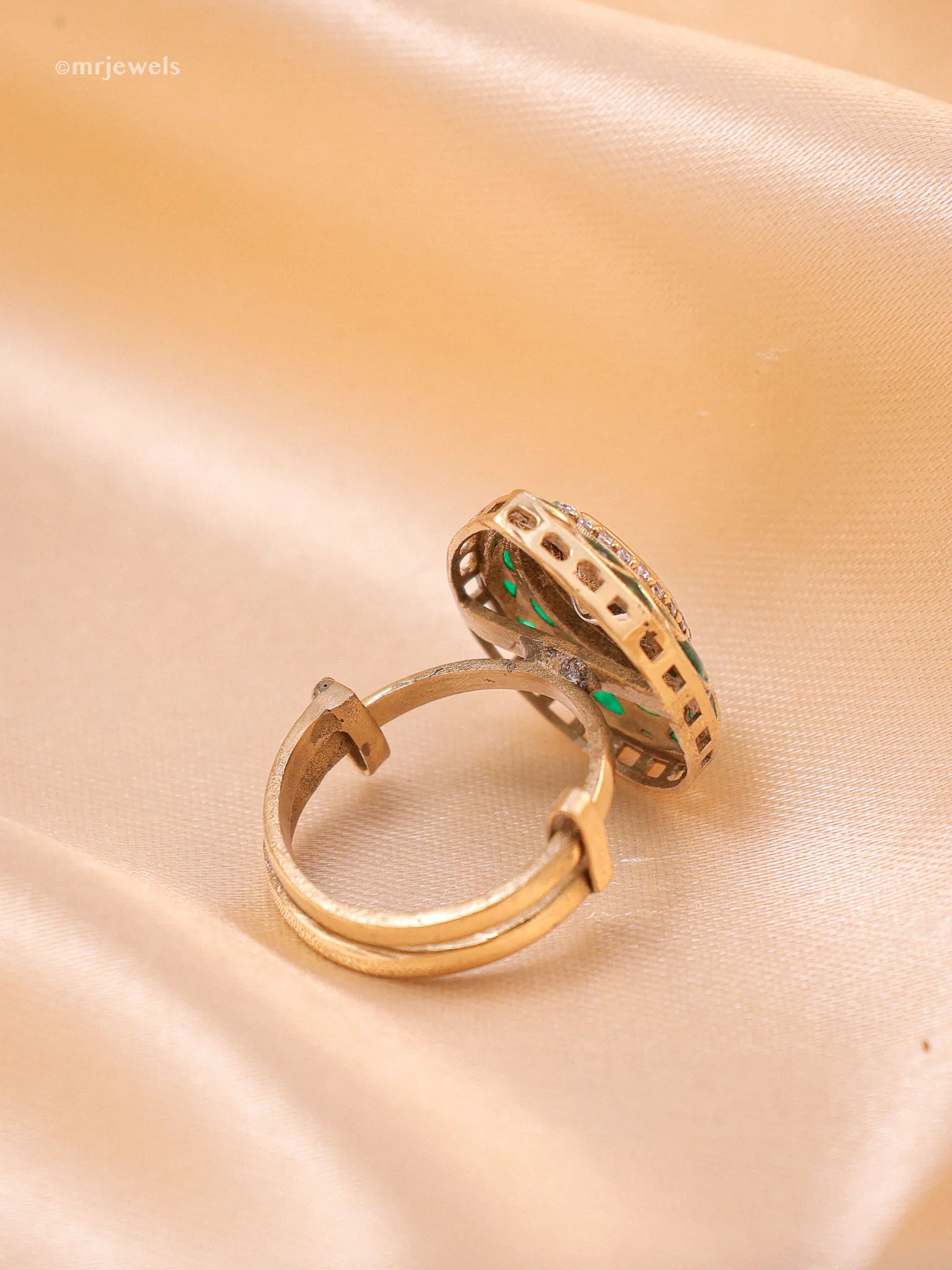 Zehra Meenakari Polki Ring - Image 6