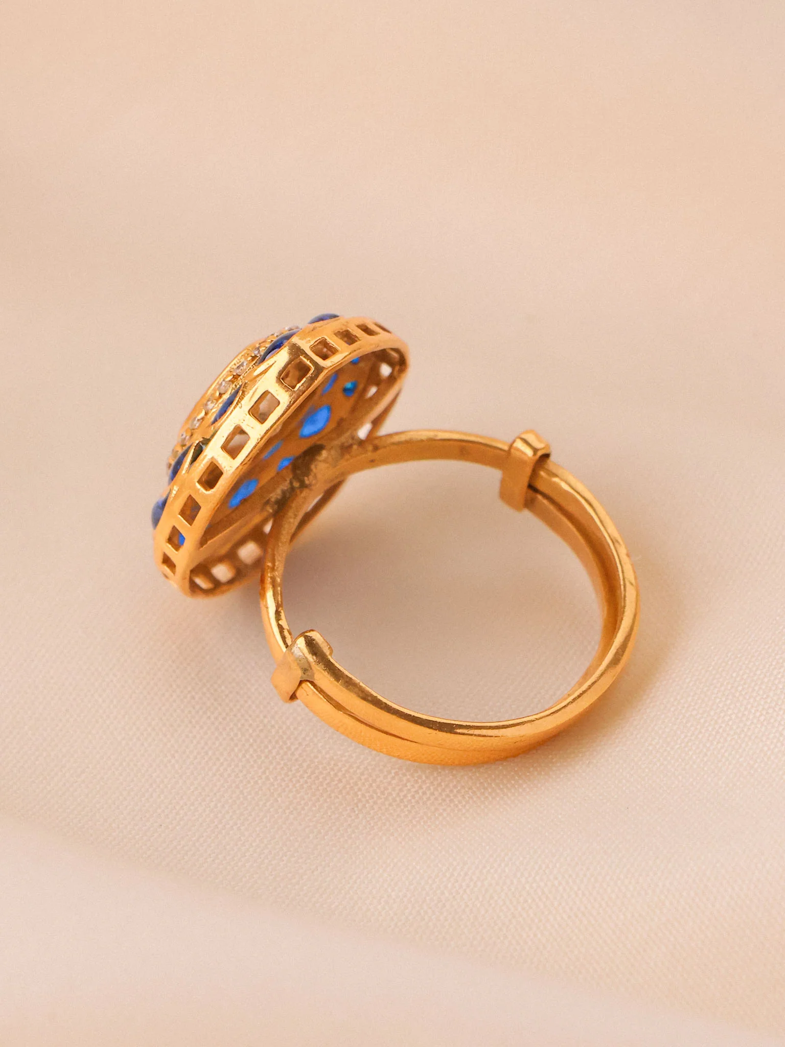 Zehra Meenakari Polki Ring - Image 9