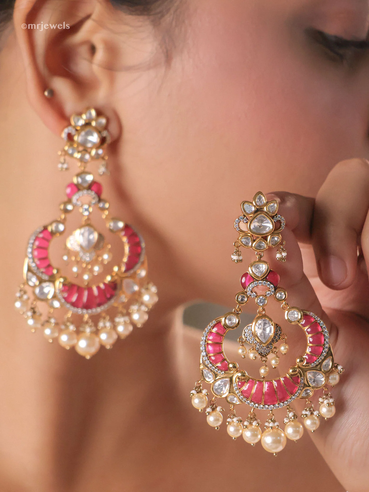 Zehra Noor Chandbali Earrings - Image 3