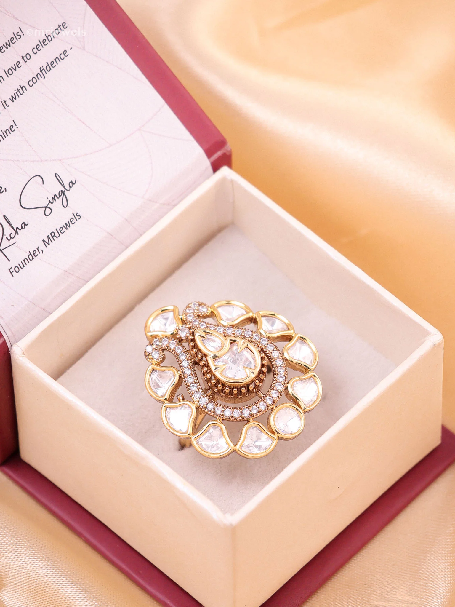 Zehra Polki Statement Ring