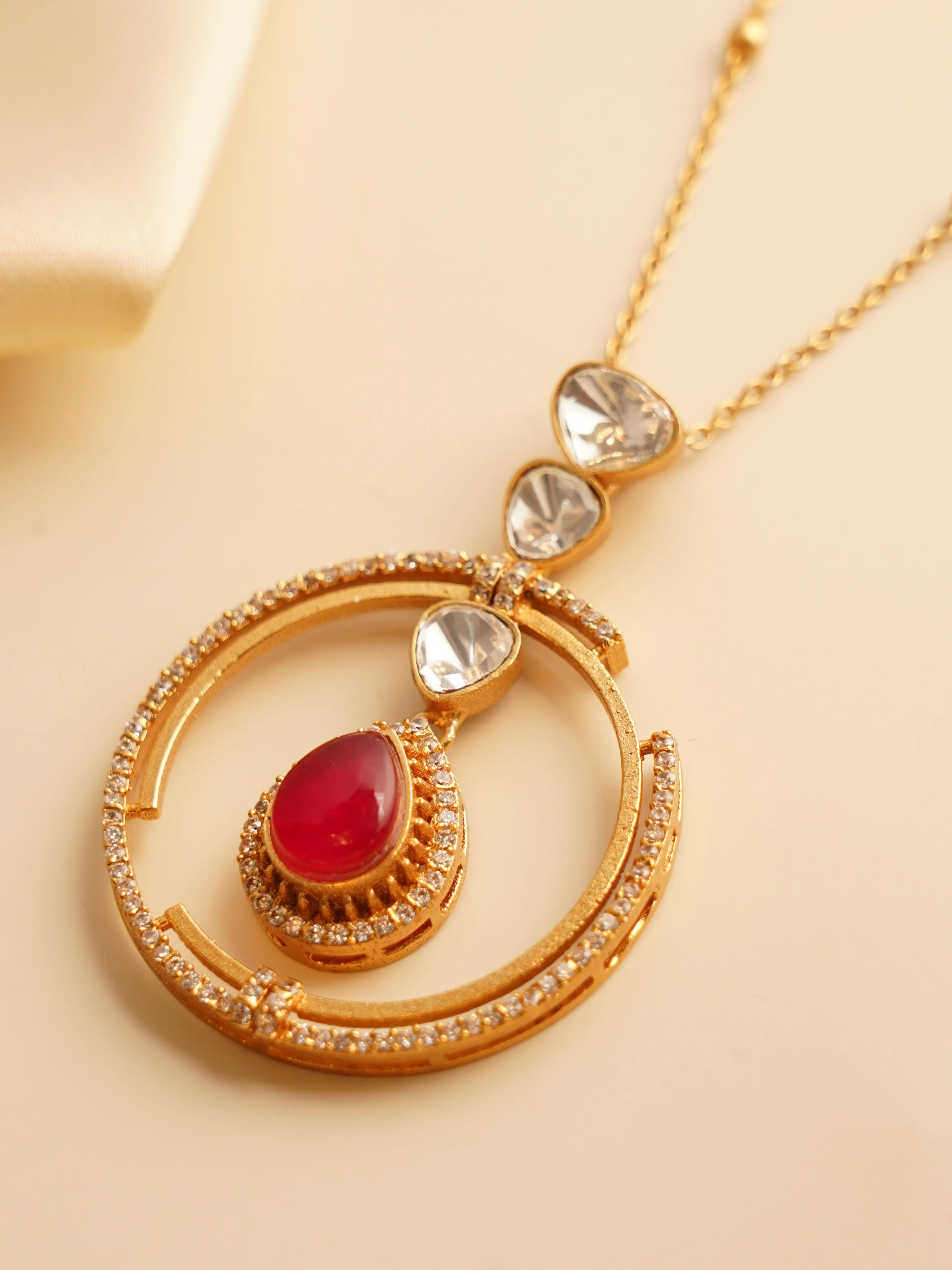 Ziva Circle Drop Set – Emerald & Ruby Variants - Image 2