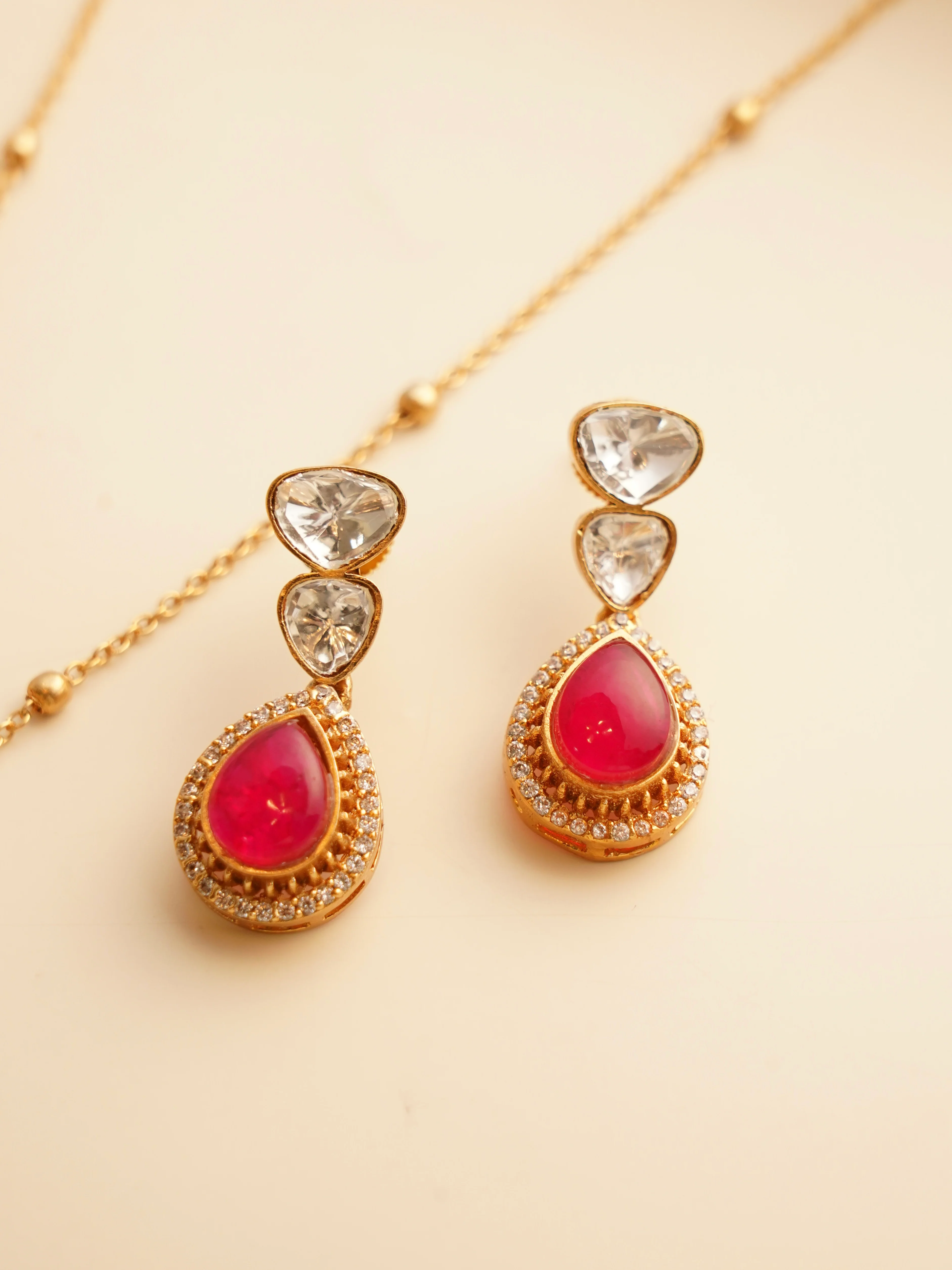 Ziva Circle Drop Set – Emerald & Ruby Variants - Image 5