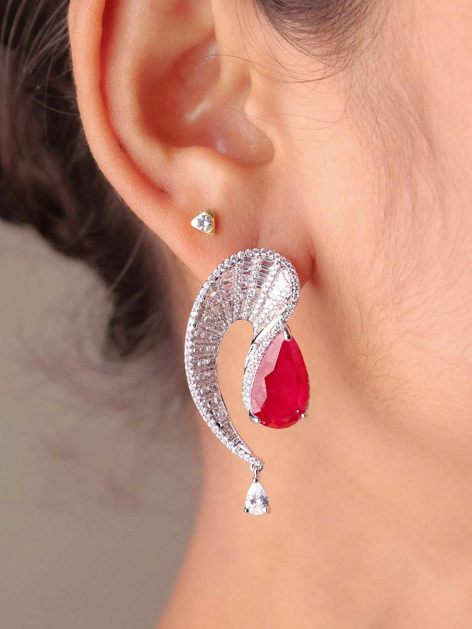 Zyra Curve Drop Earrings - Image 2