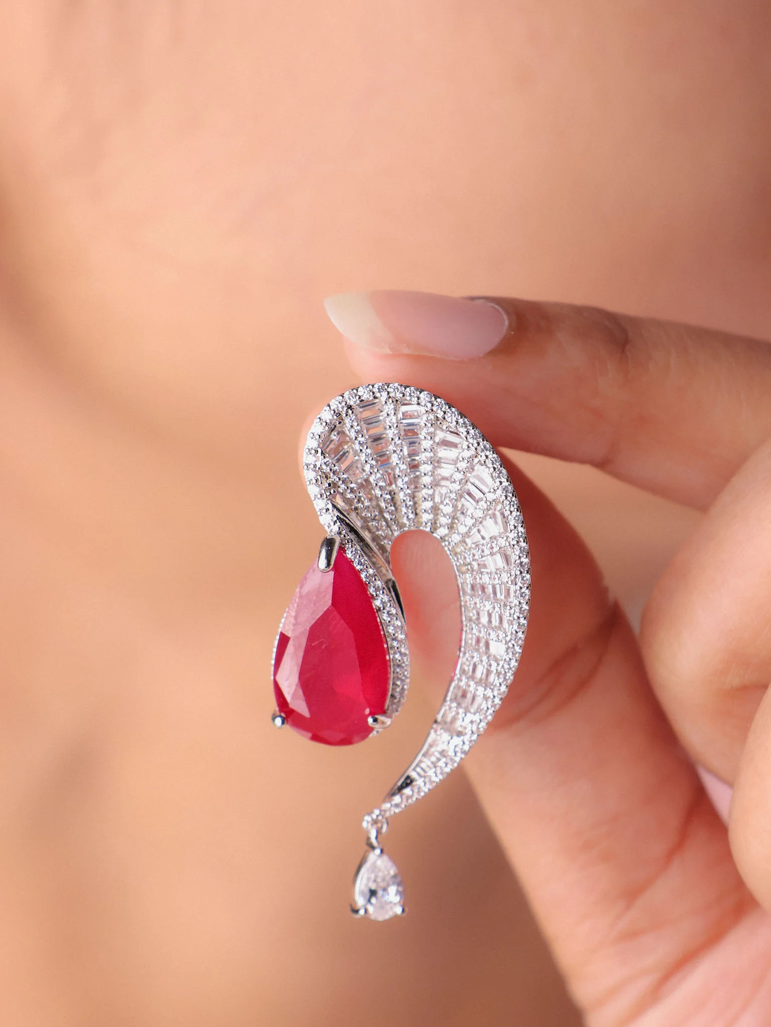 Zyra Curve Drop Earrings - Image 3